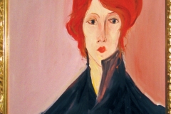 74) Frau mit Haarmasche, 57 x 49 cm, 1999, unverkäuflich