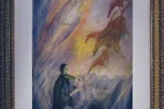 96) Verträumte Geigenspielerin, 96 x 66 cm, 1999